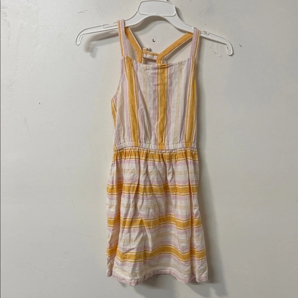 Striped Yellow and White Kids Dress
